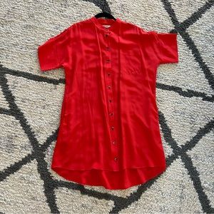 Madewell Red Chiffon Dress